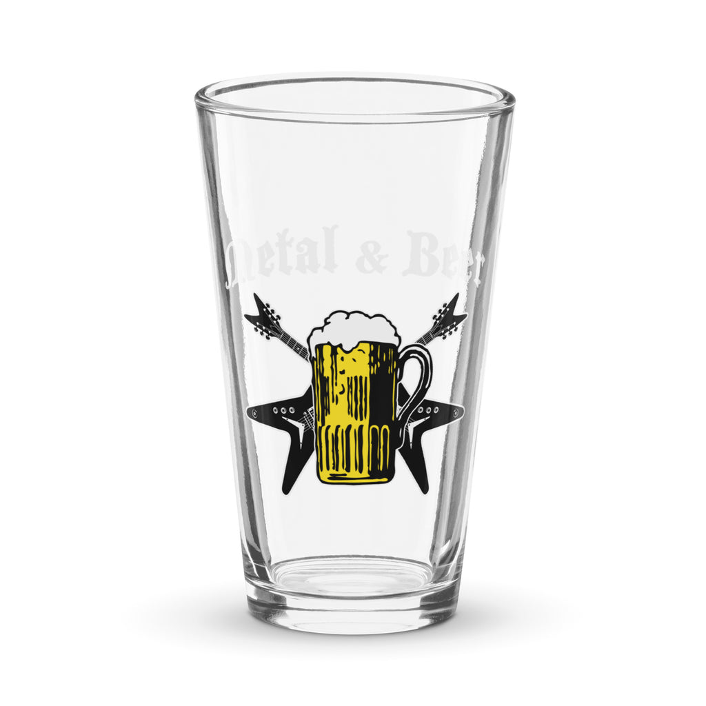 "Metal & Beer" Pint Glass (16 oz)