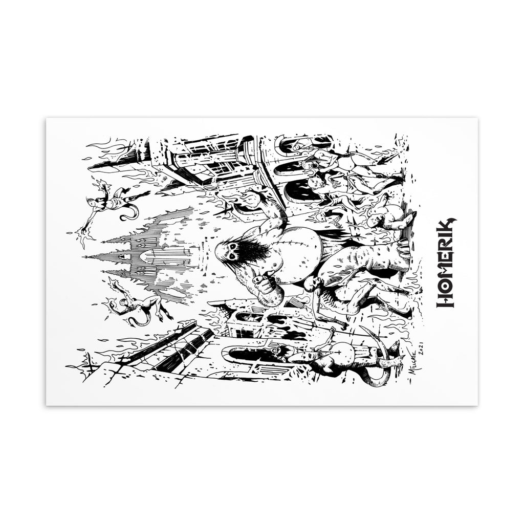 Homerik "The City of Dis" Illustration Postcard (4"x6")