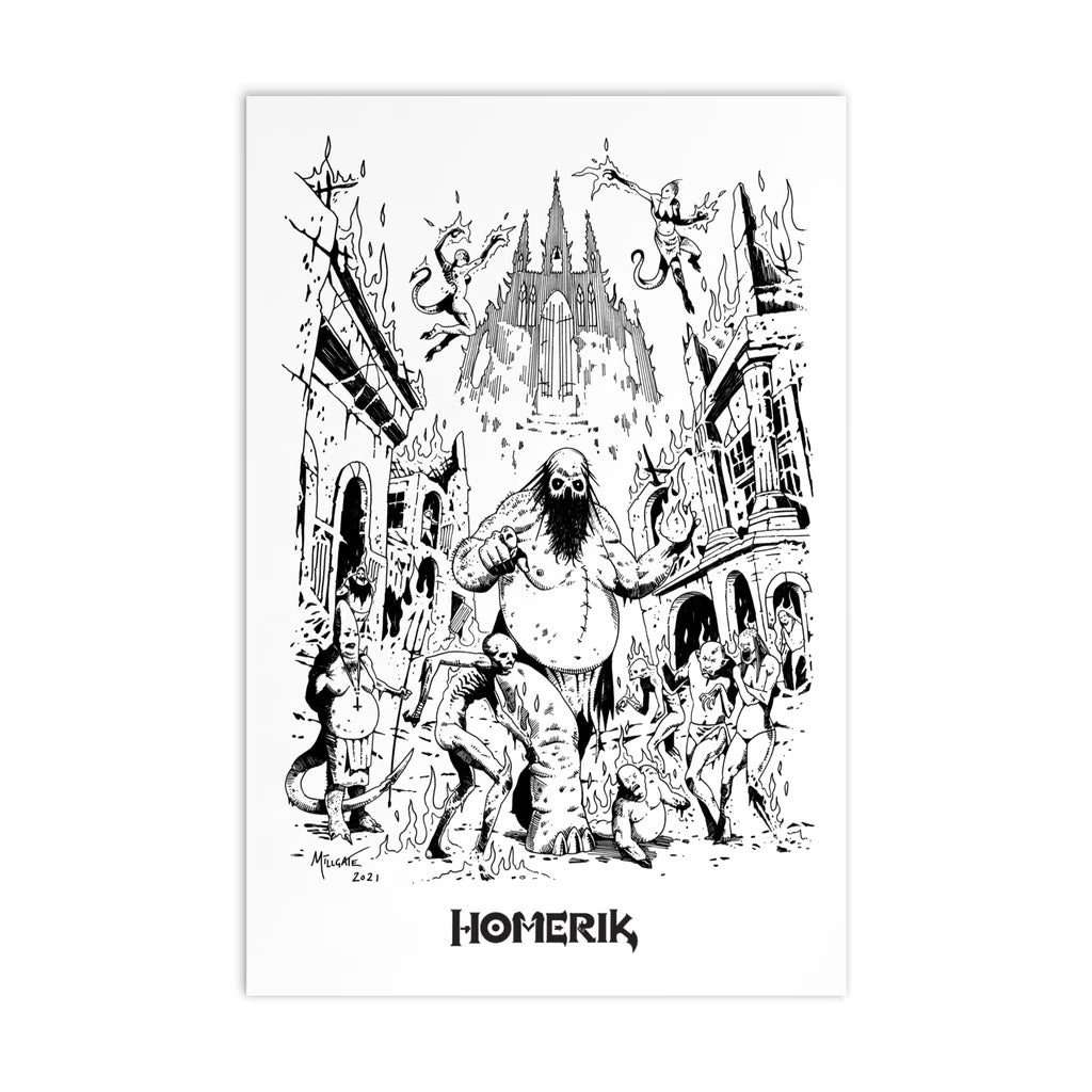 Homerik "The City of Dis" Illustration Postcard (4"x6")